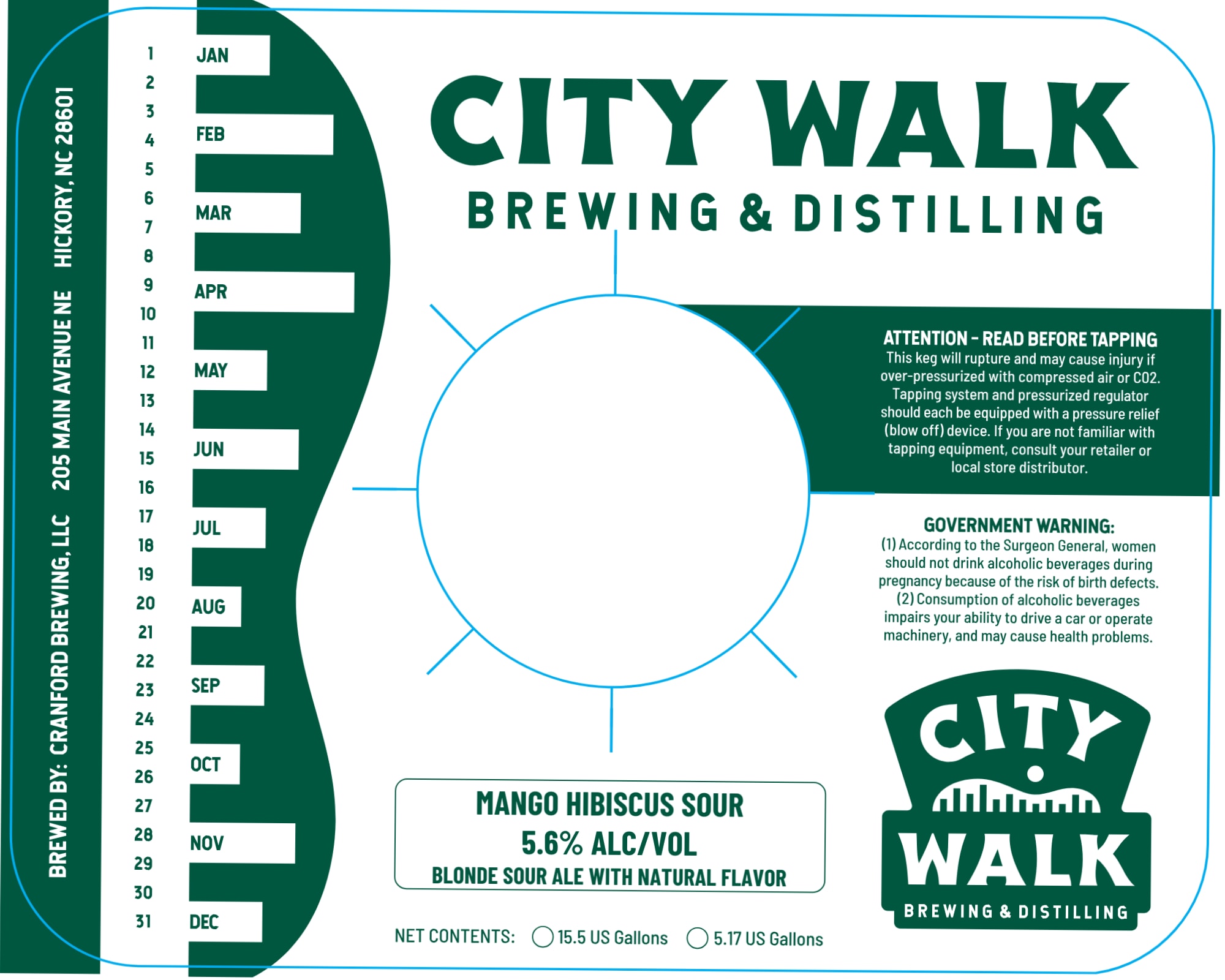 Mango Hibiscus Sour by City Walk Brewing & Distilling - beer label