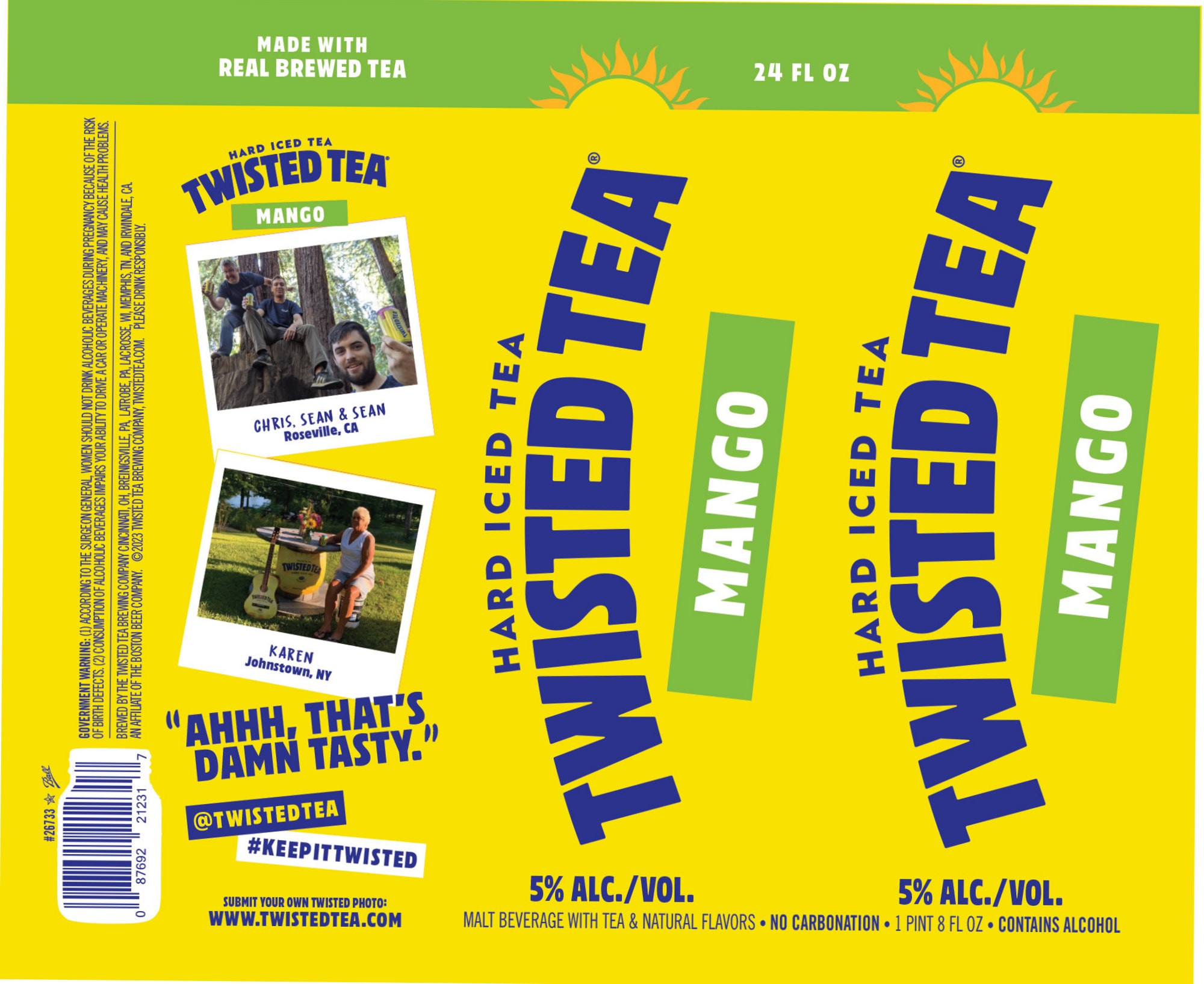 Mango Iced Tea by Twisted Tea - beer label
