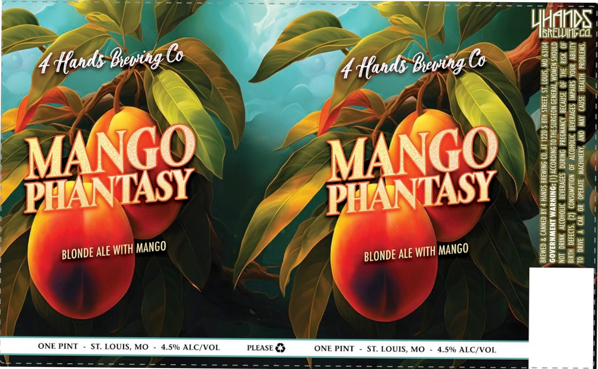 Mango Phantasy by 4 Hands Brewing Co. - beer label