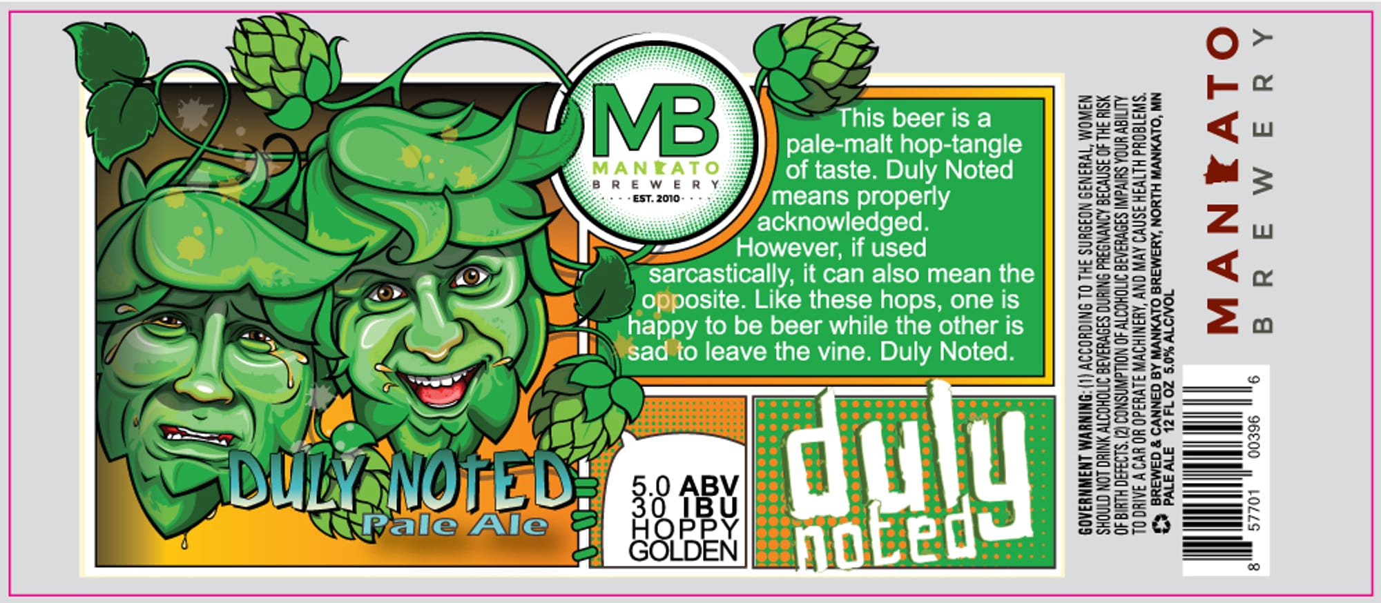 Duly Noted by Mankato Brewery - beer label