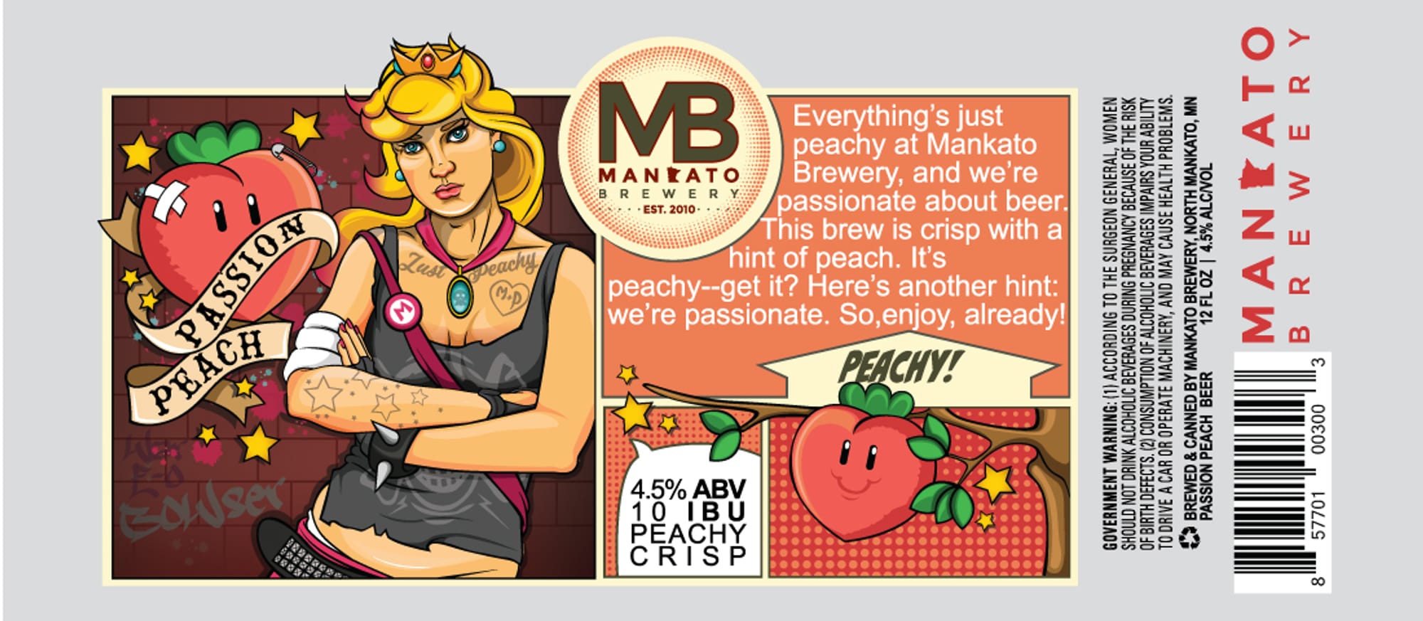 Lust for Peachy by Mankato Brewery - beer label