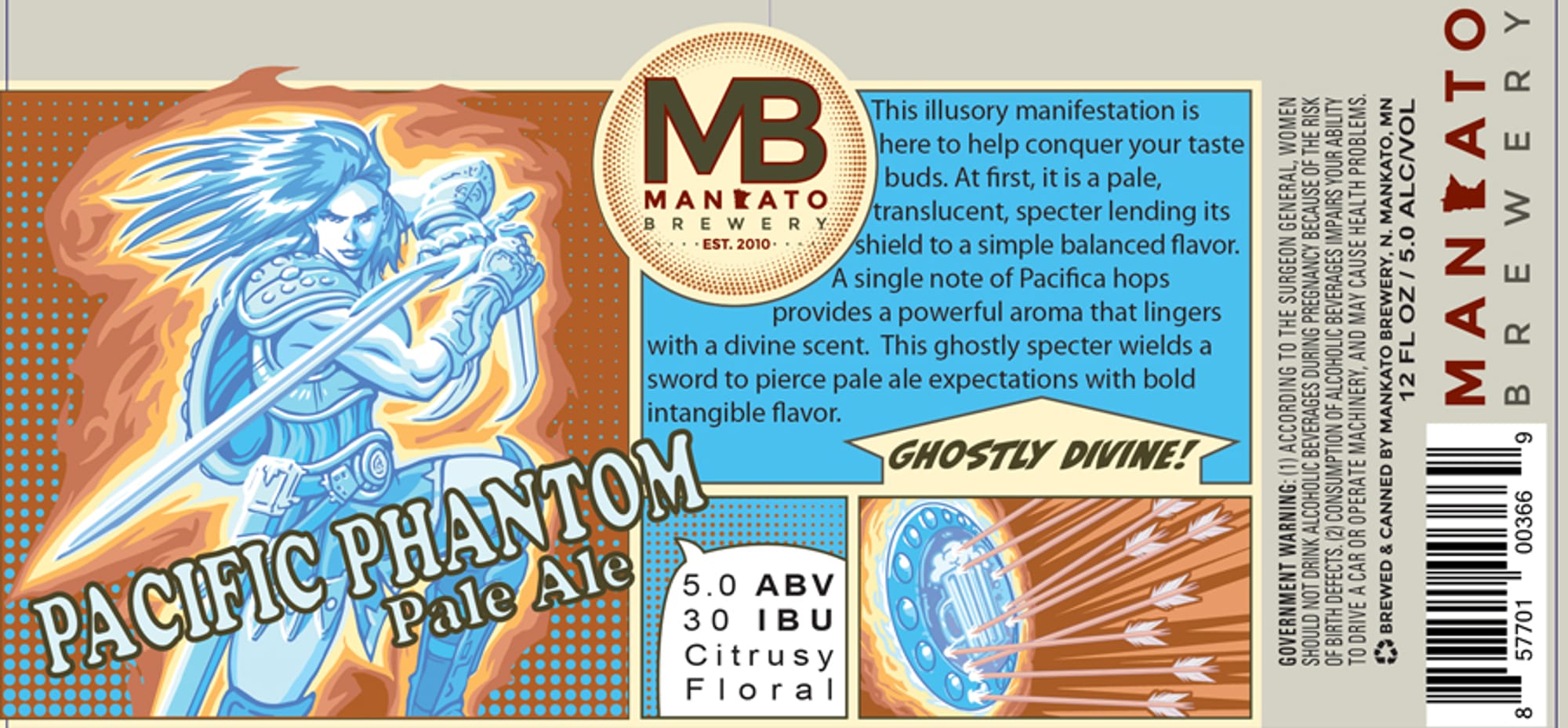 Phantom Pacific Pale Ale by Mankato Brewery - beer label