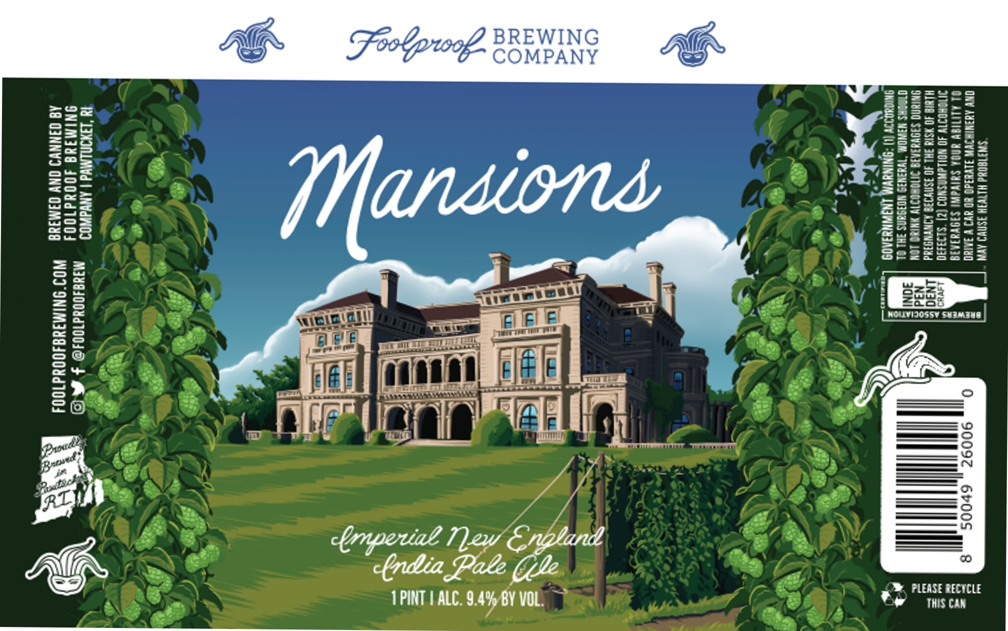 Mansions by Foolproof Brewing Company - beer label