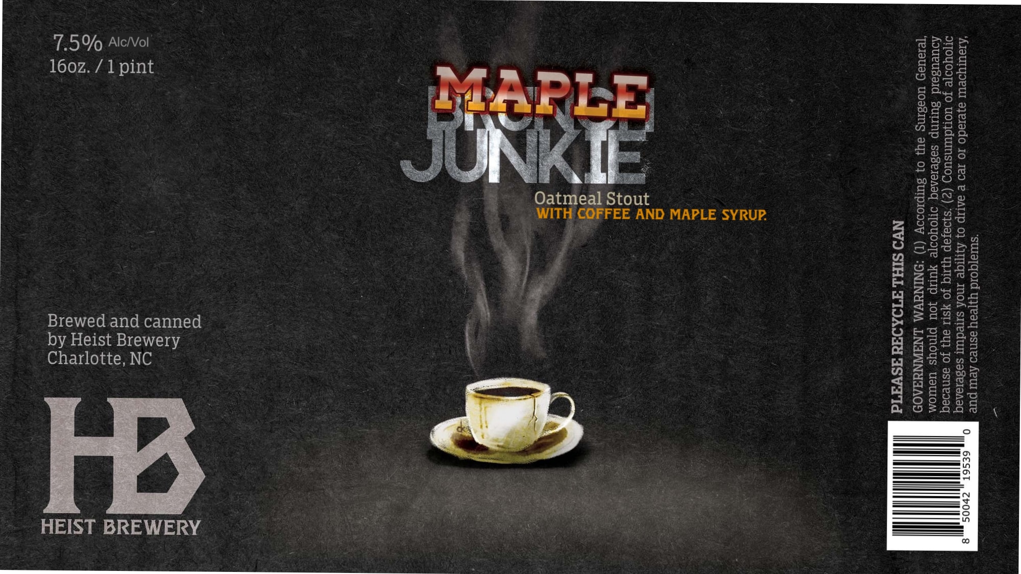 Maple Dickie Junky by Heist Brewery - beer label