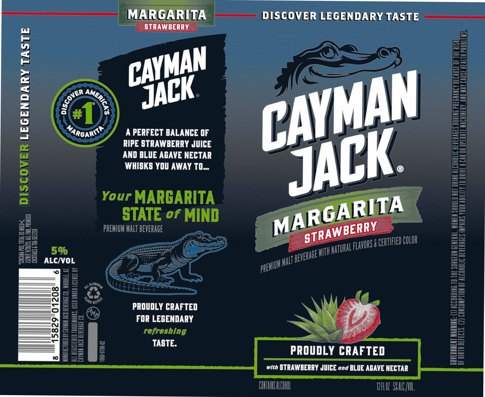 Margarita Strawberry by Cayman Jack - beer label