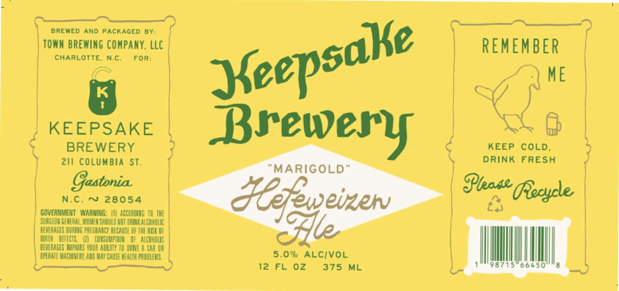 Marigold by Keepsake Brewery - beer label