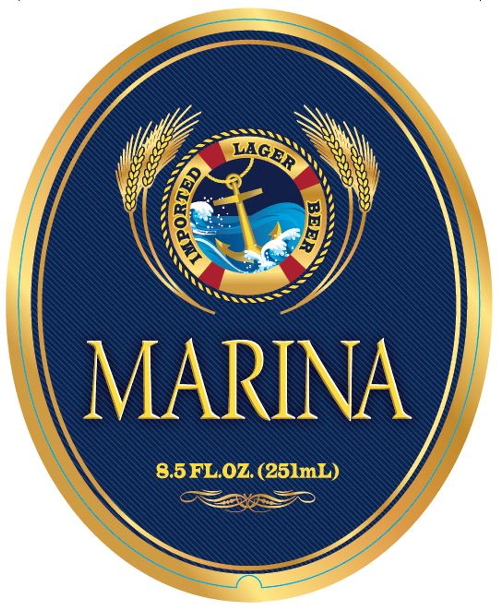 Imported Lager by Marina - beer label