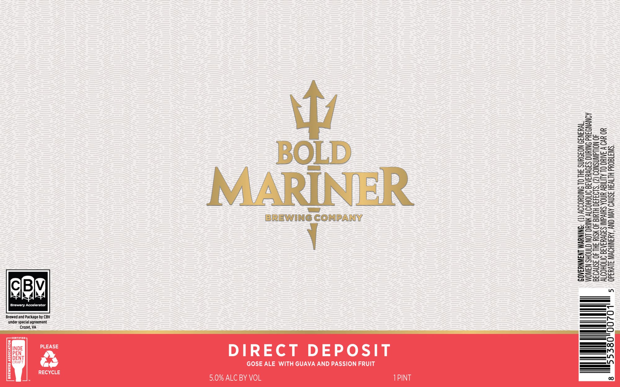 Direct Deposit by Bold Mariner Brewing Company - beer label