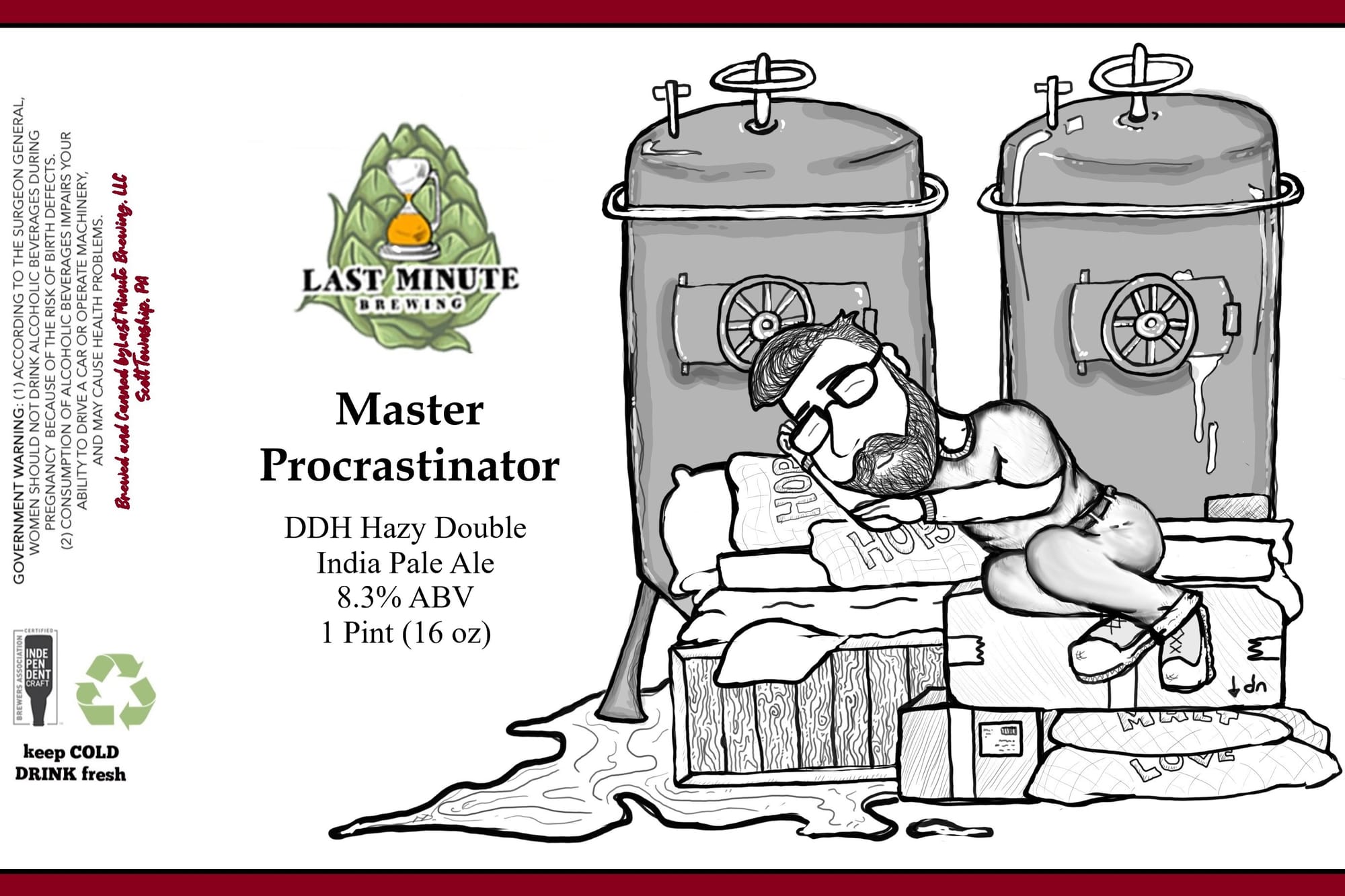 Master Procrastinator by Last Minute Brewing - beer label