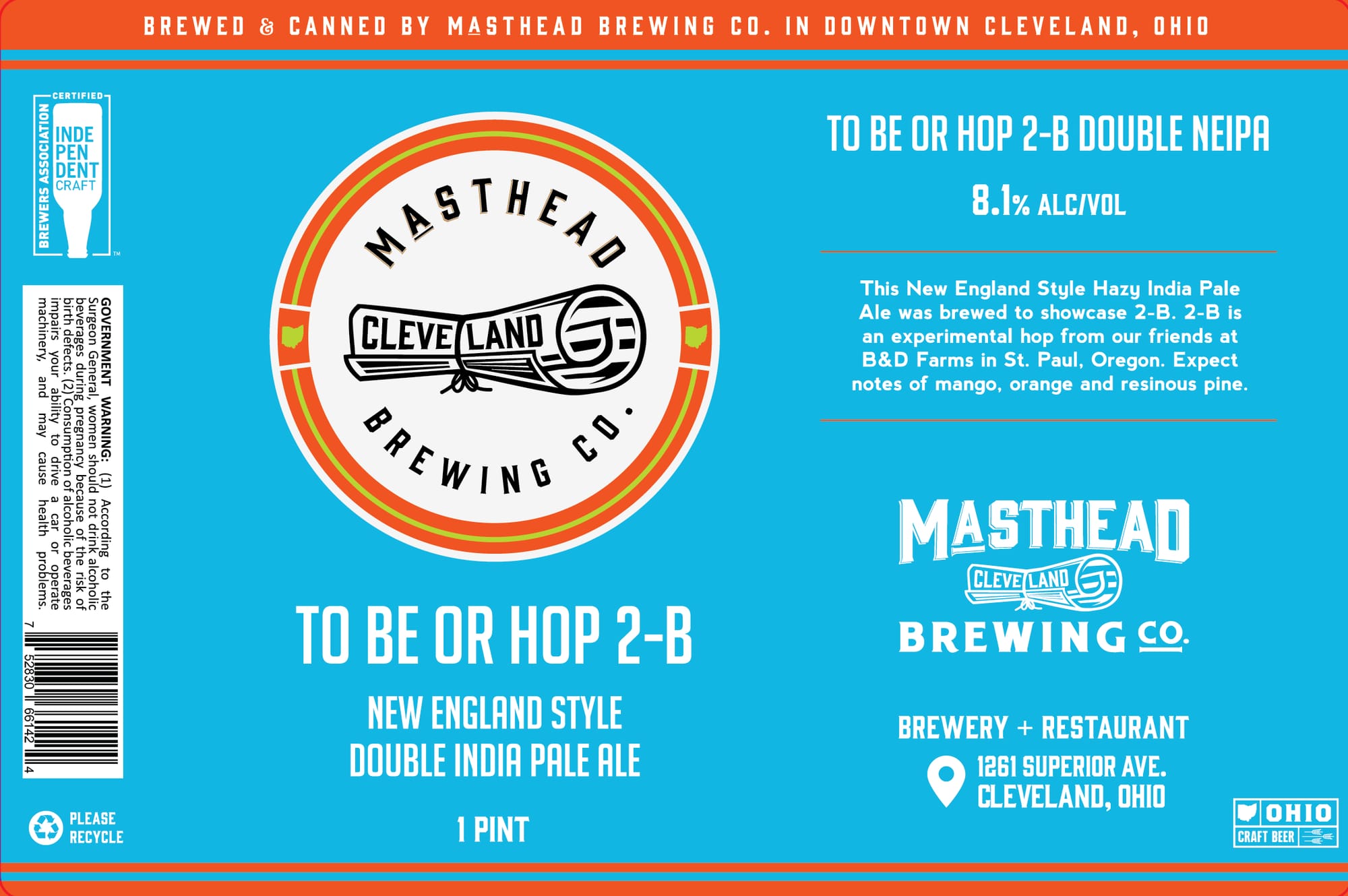 To Be Or Hop 2-B by Masthead Brewing Co. - beer label