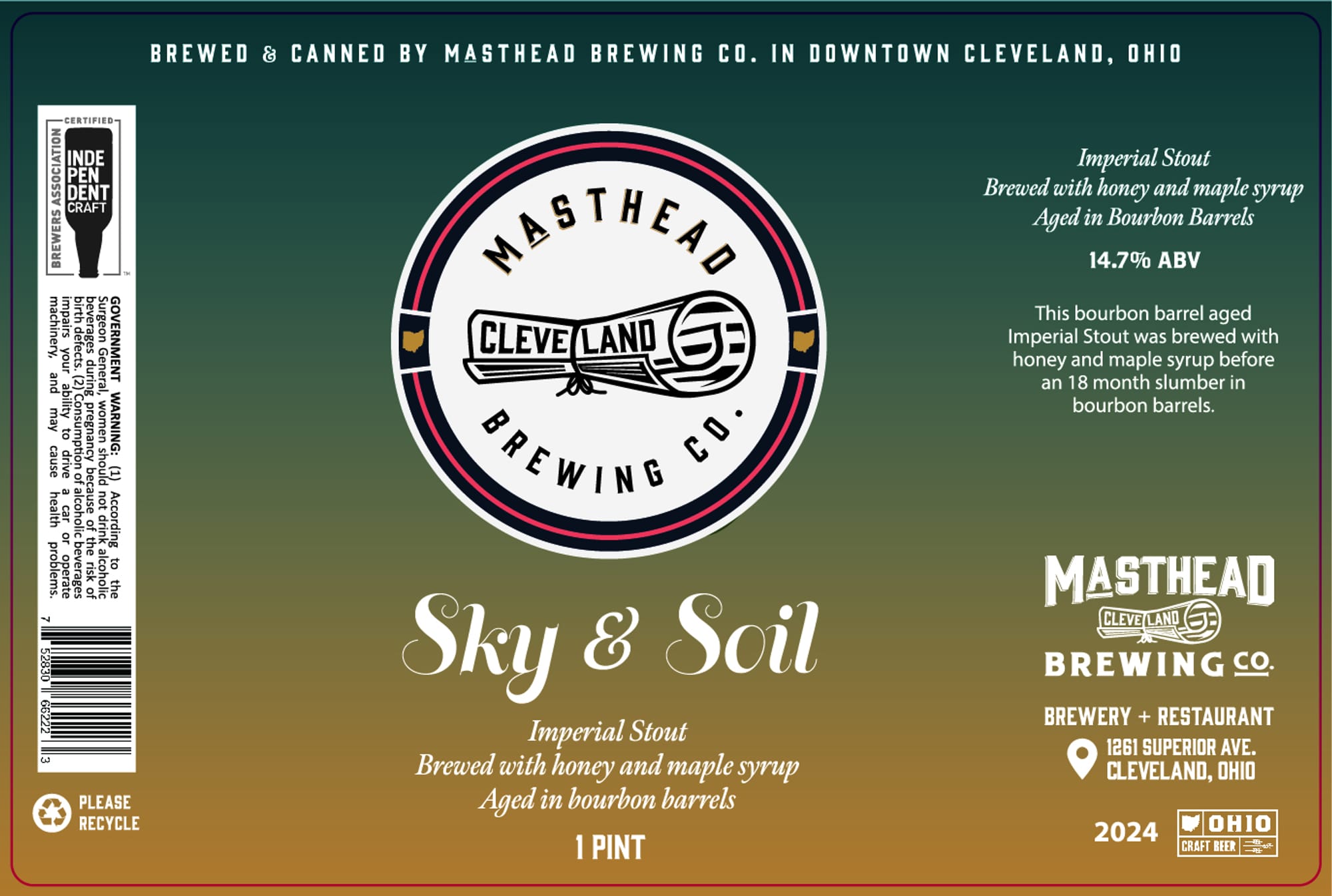 Sky & Soil by Masthead Brewing Co. - beer label