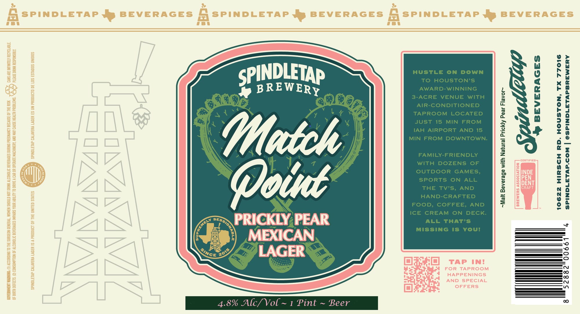 Match Point by Spindletap Brewery - beer label