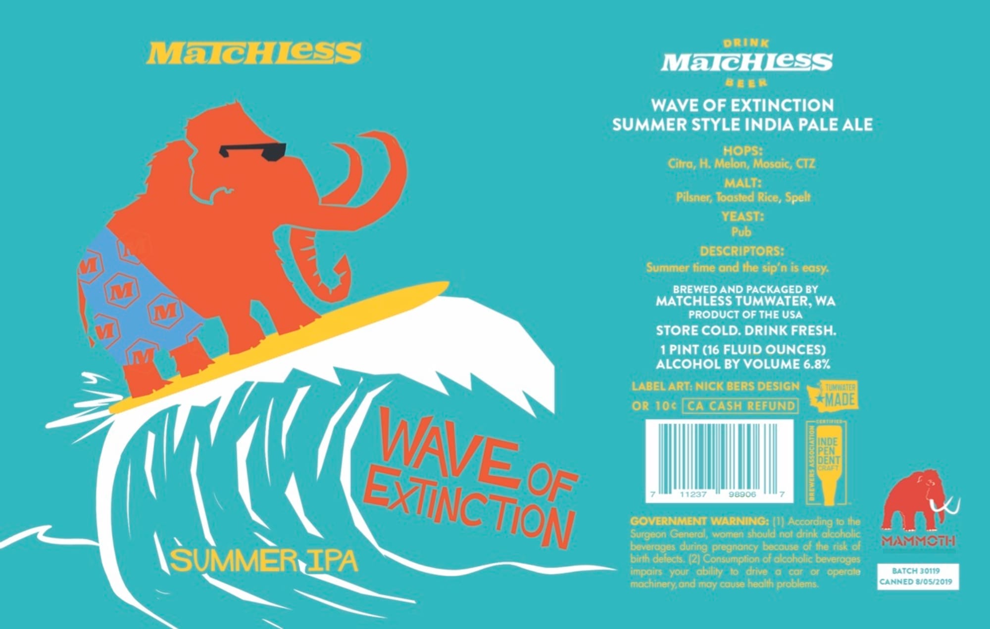 Wave of Extinction by Matchless Brewing - beer label