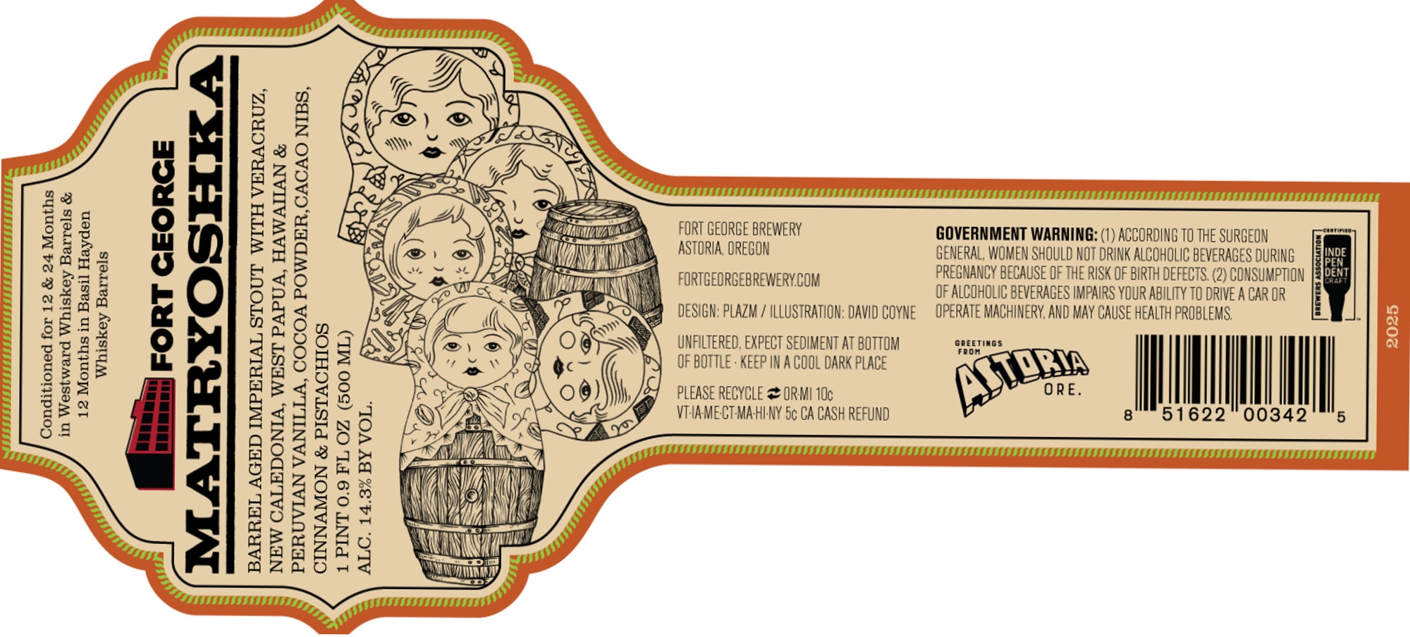 Matryoshka by Fort George Brewery - beer label