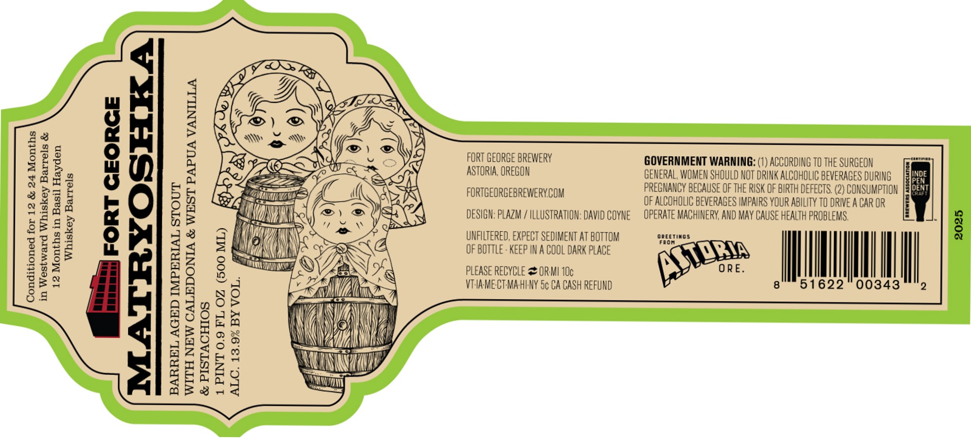 Matryoshka by Fort George Brewery - beer label