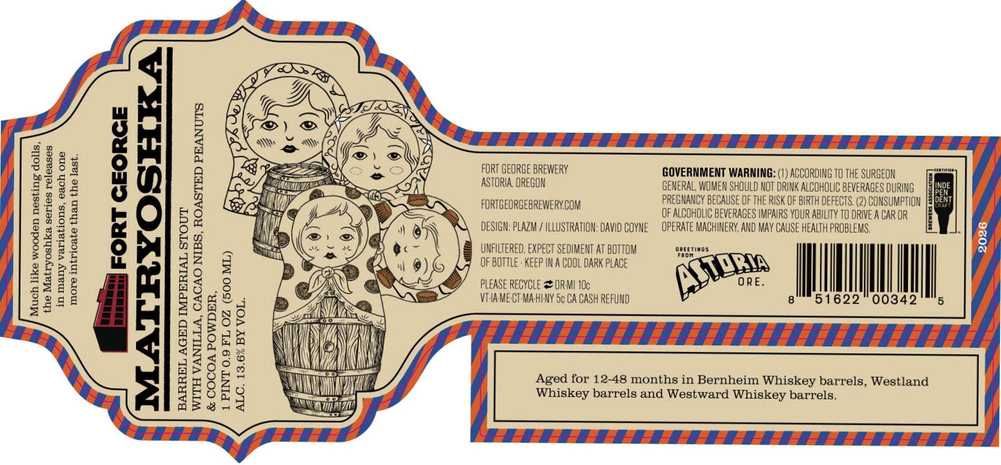 Matryoshka by Fort George Brewery - beer label