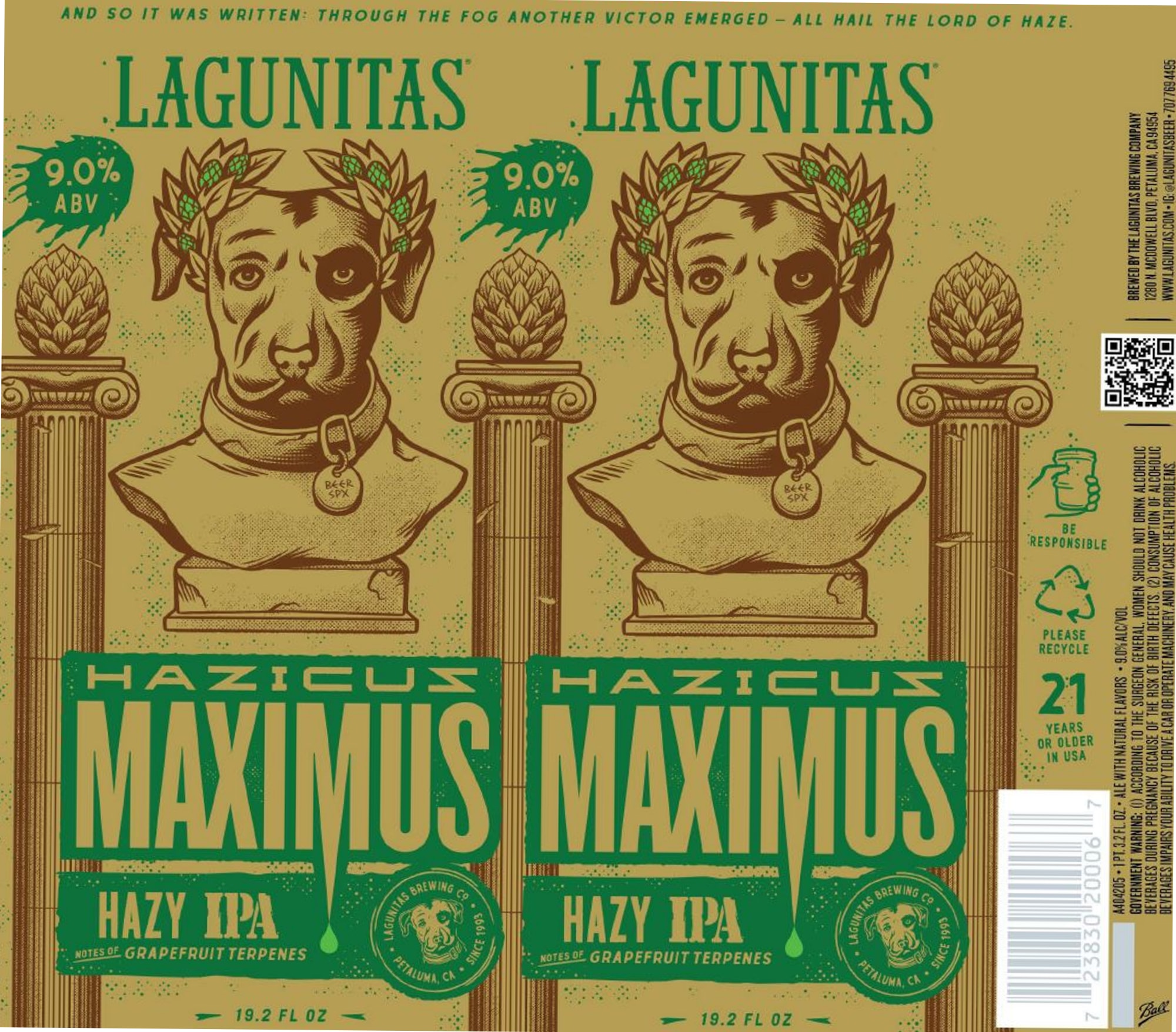 Maximus by Lagunitas Brewing Co. - beer label