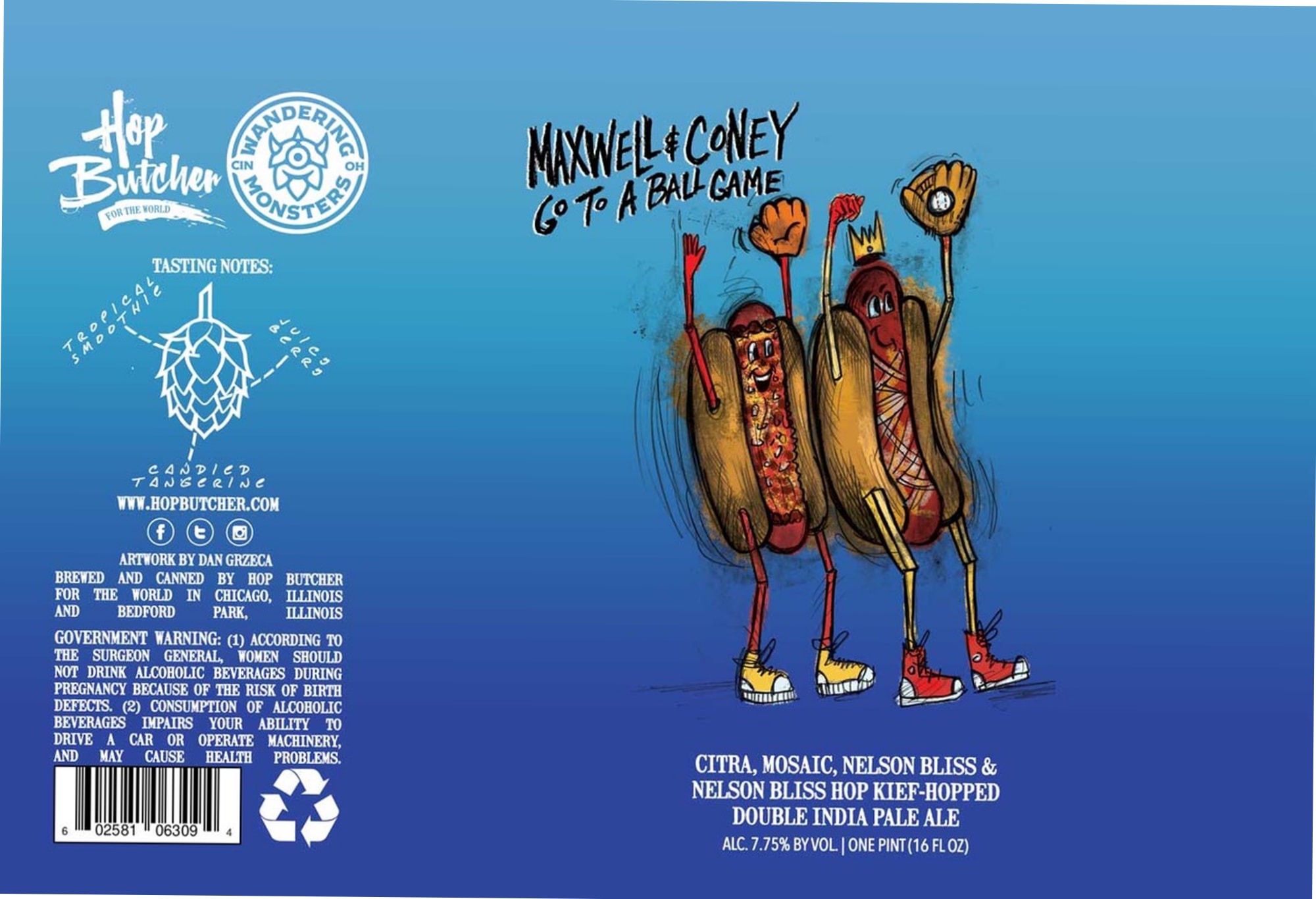 Maxwell & Coney Go To A Ball Game by Hop Butcher For The World - beer label