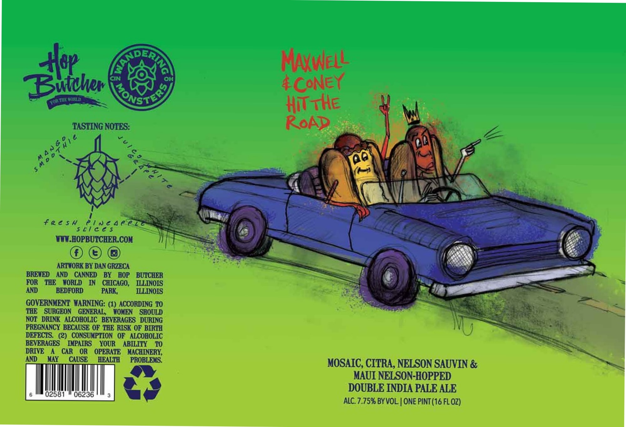 Maxwell Coney Hit the Road by Hop Butcher for the World - beer label