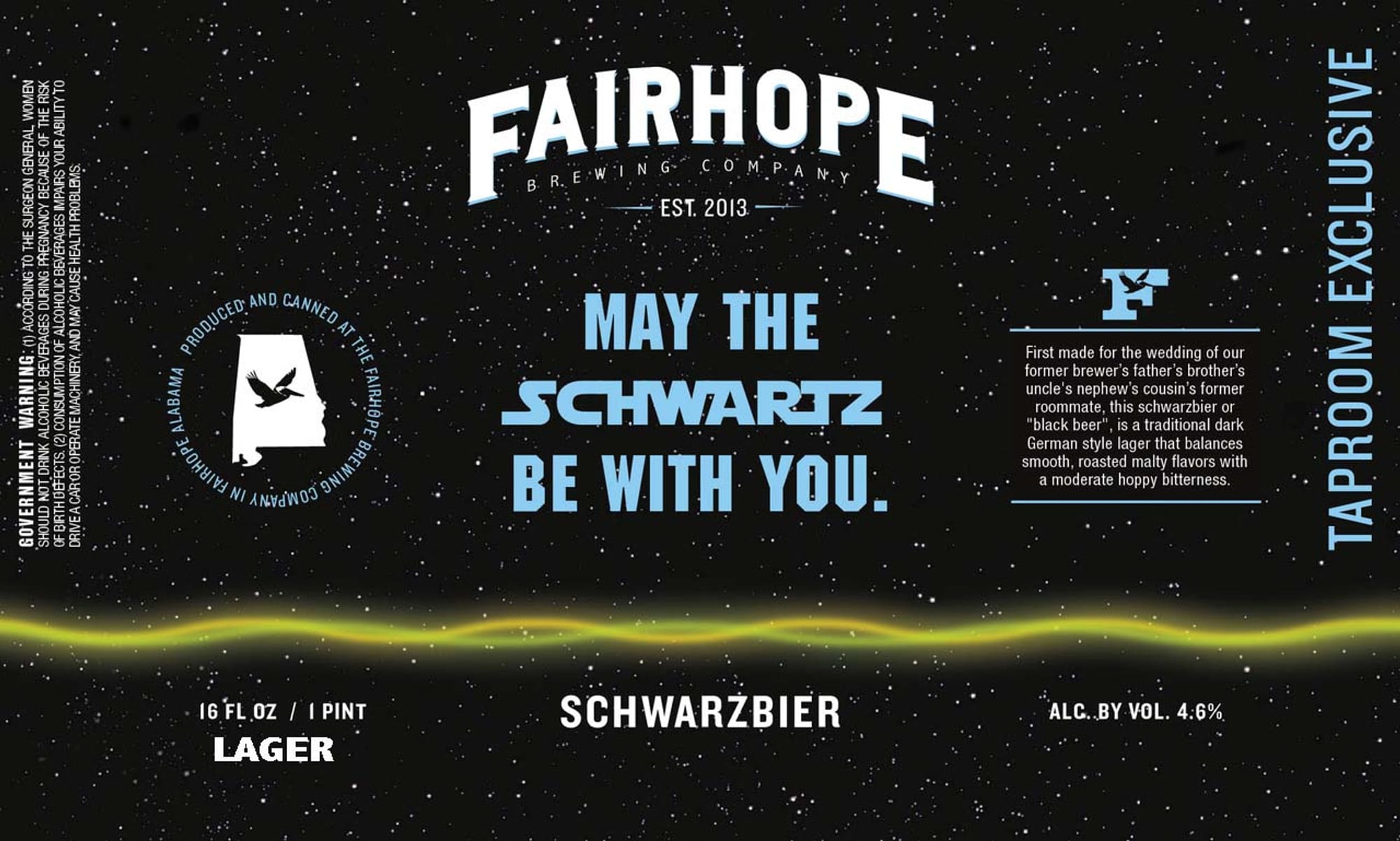 May the Schwartzbier by Fairhope Brewing Company - beer label