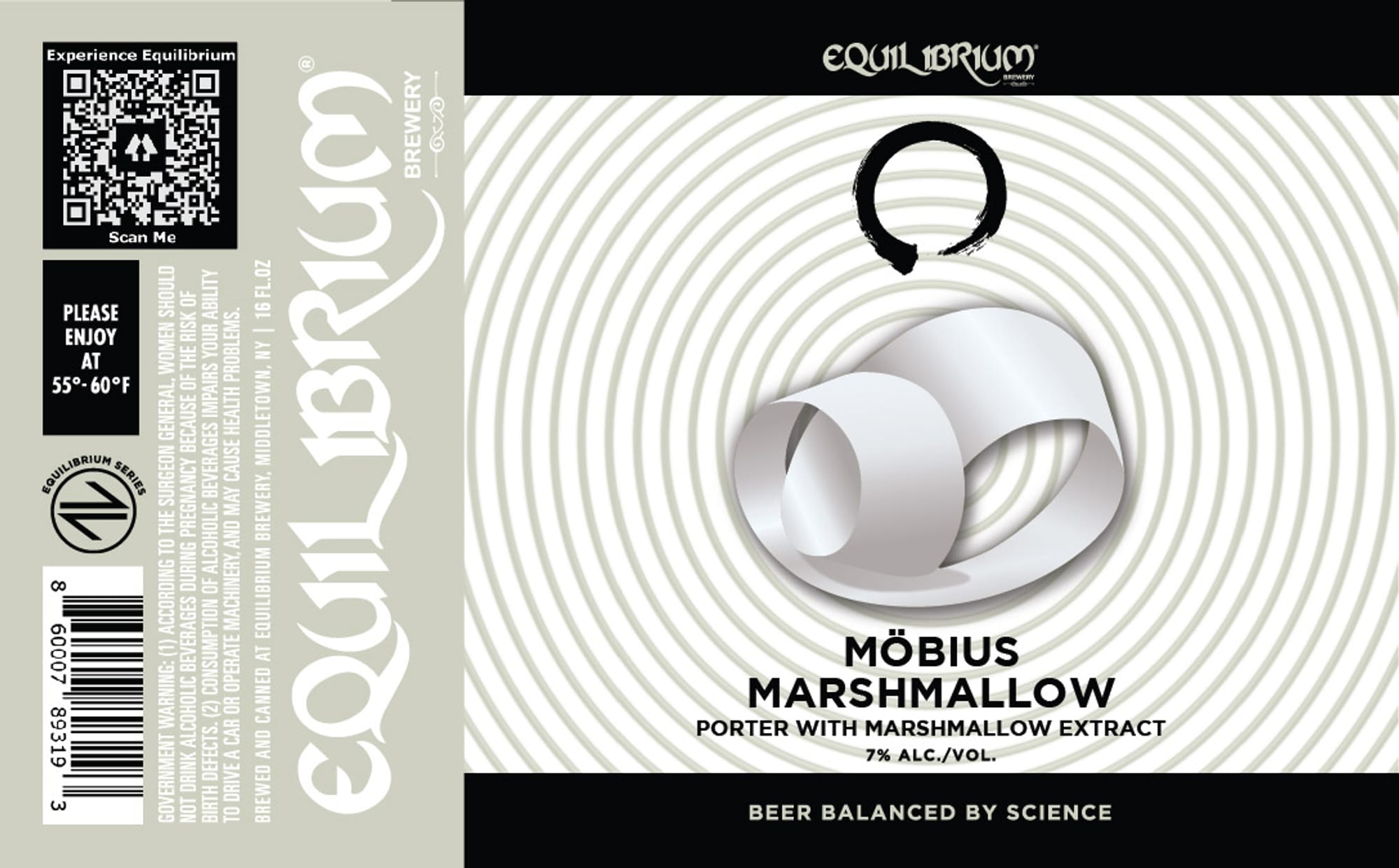 Möbius Marshmallow Porter by Equilibrium Brewery - beer label