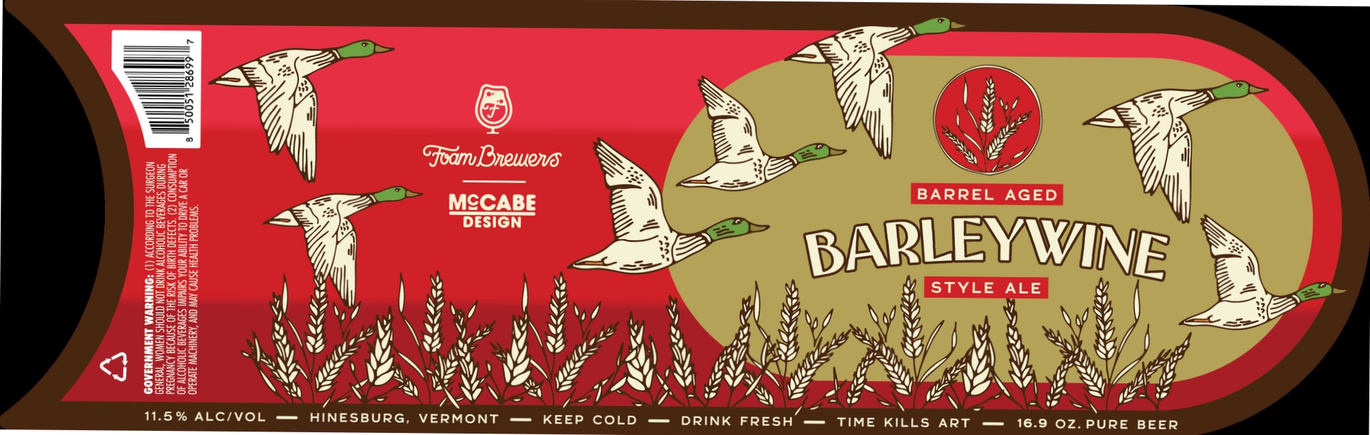 McCabe Design Barleywine by Foam Brewers - beer label