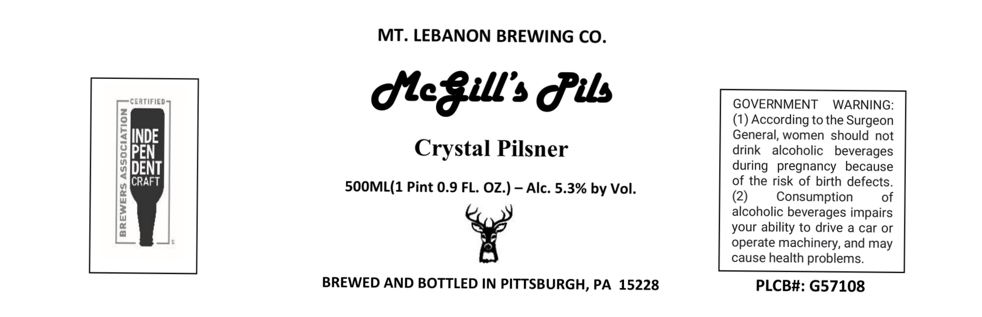 McGill’s Pils by Mt. Lebanon Brewing Co. - beer label