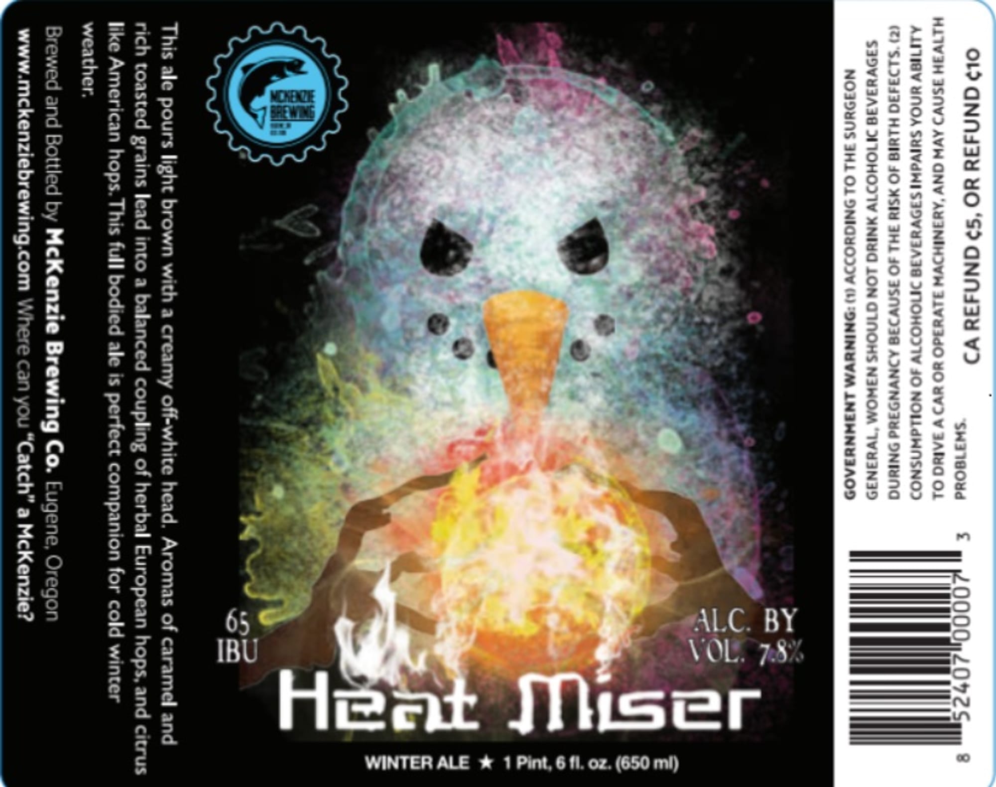Heat Miser by McKenzie Brewing Co. - beer label