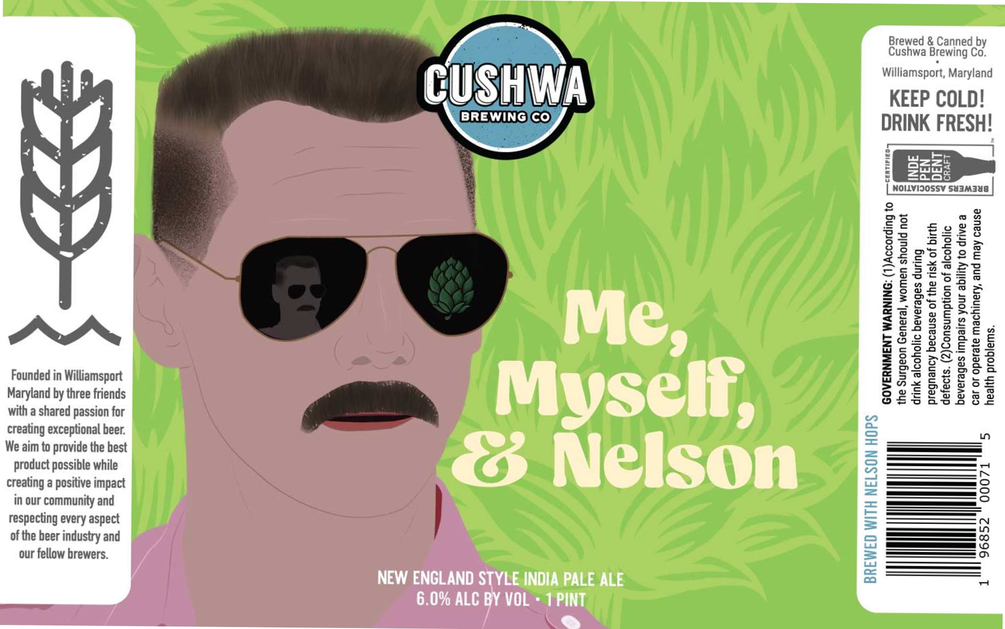 Me, Myself, & Nelson by Cushwa Brewing Co. - beer label