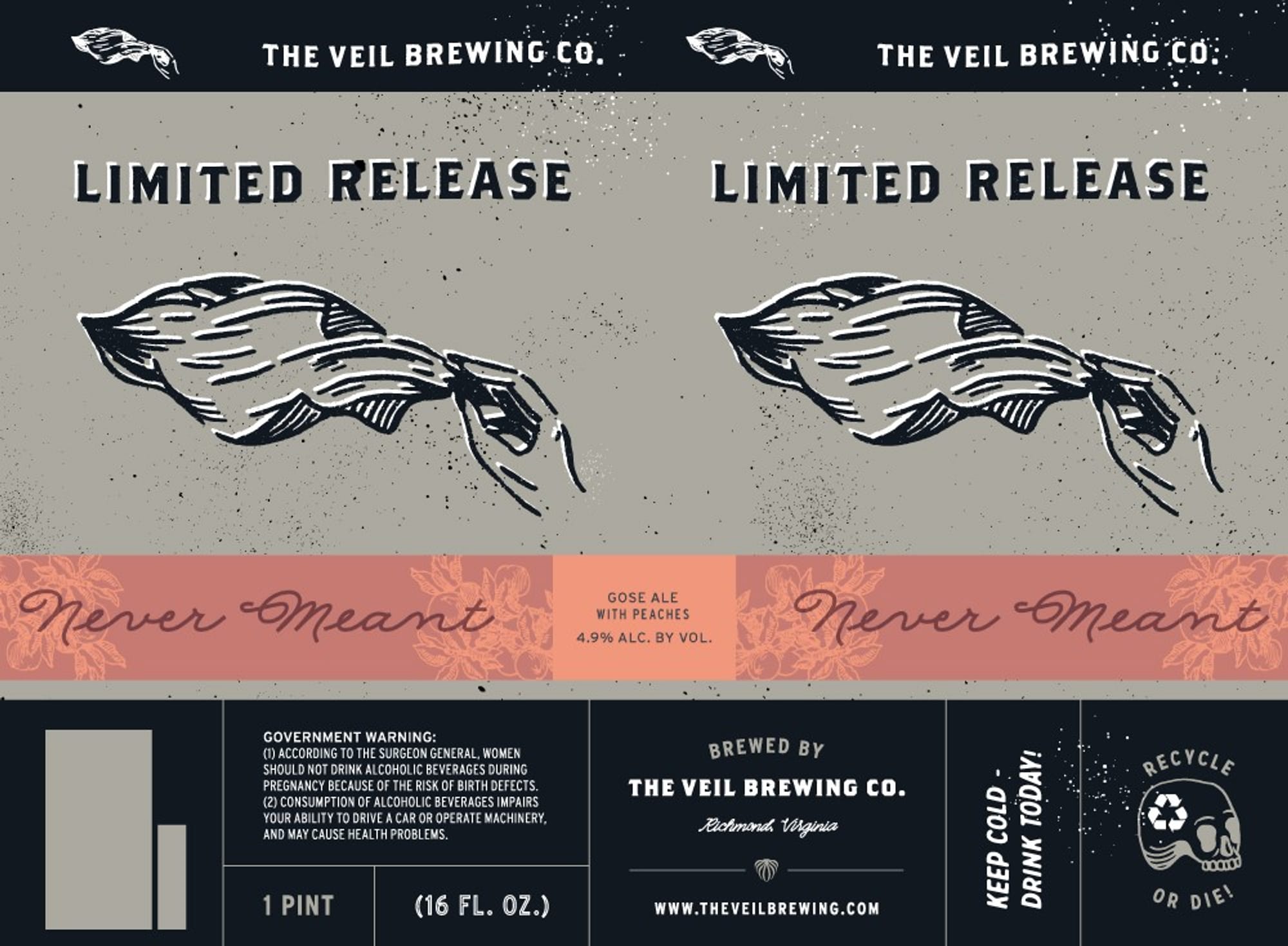 Never Meant by The Veil Brewing Co. - beer label