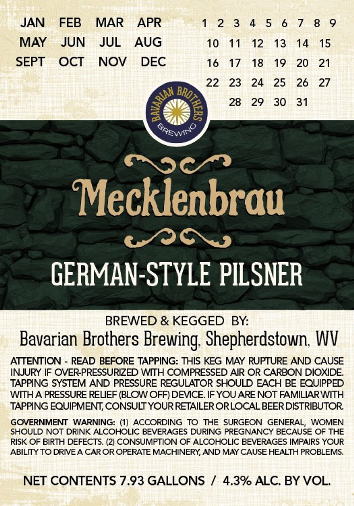Mecklenburg by Bavarian Brothers Brewing - beer label