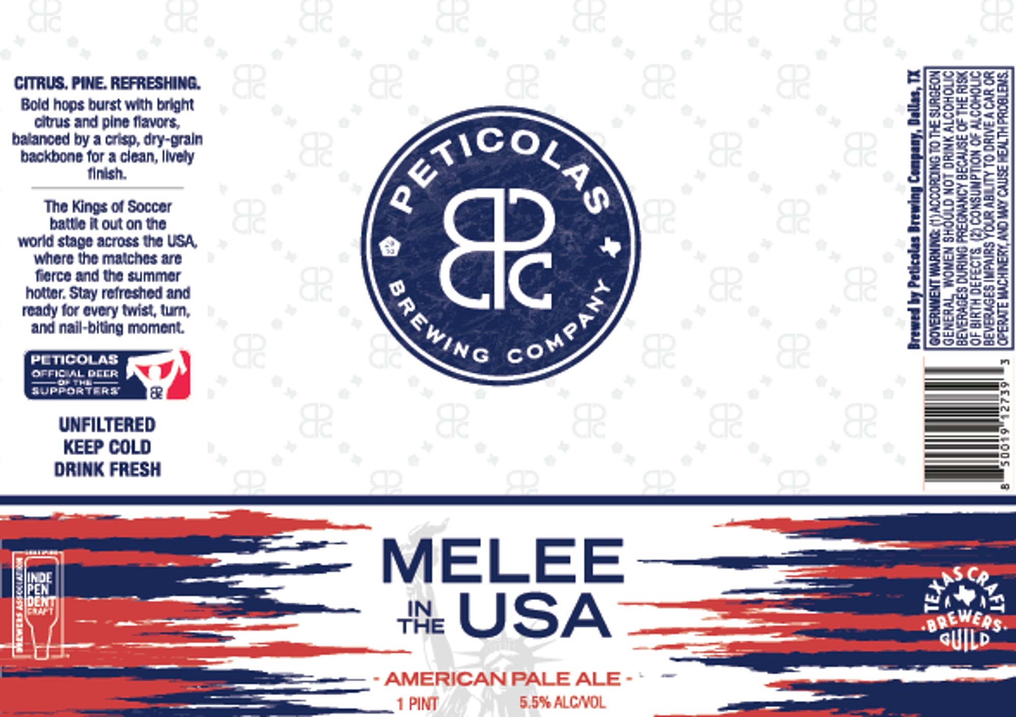 Melee in the USA by Peticolas Brewing Company - beer label