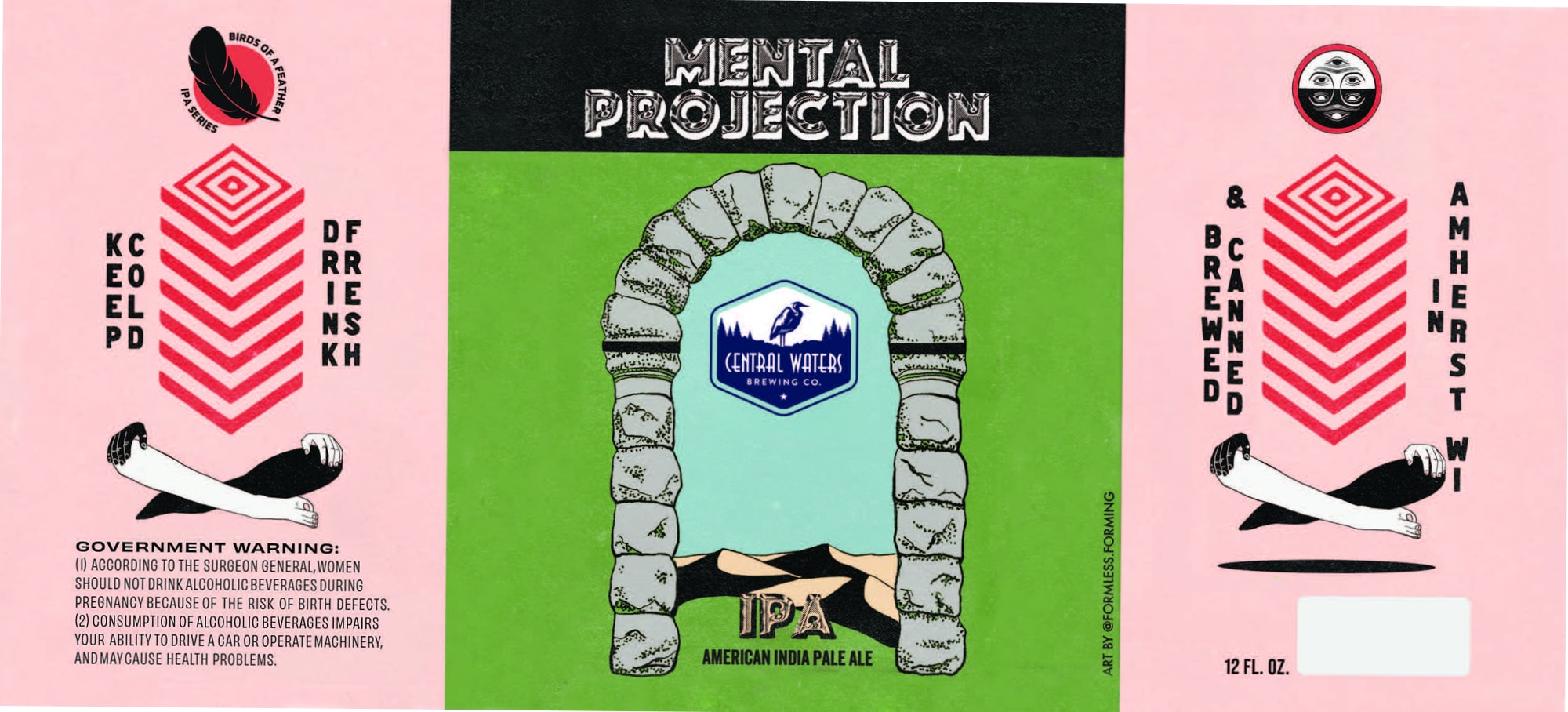 Mental Projection by Central Waters Brewing Co. - beer label