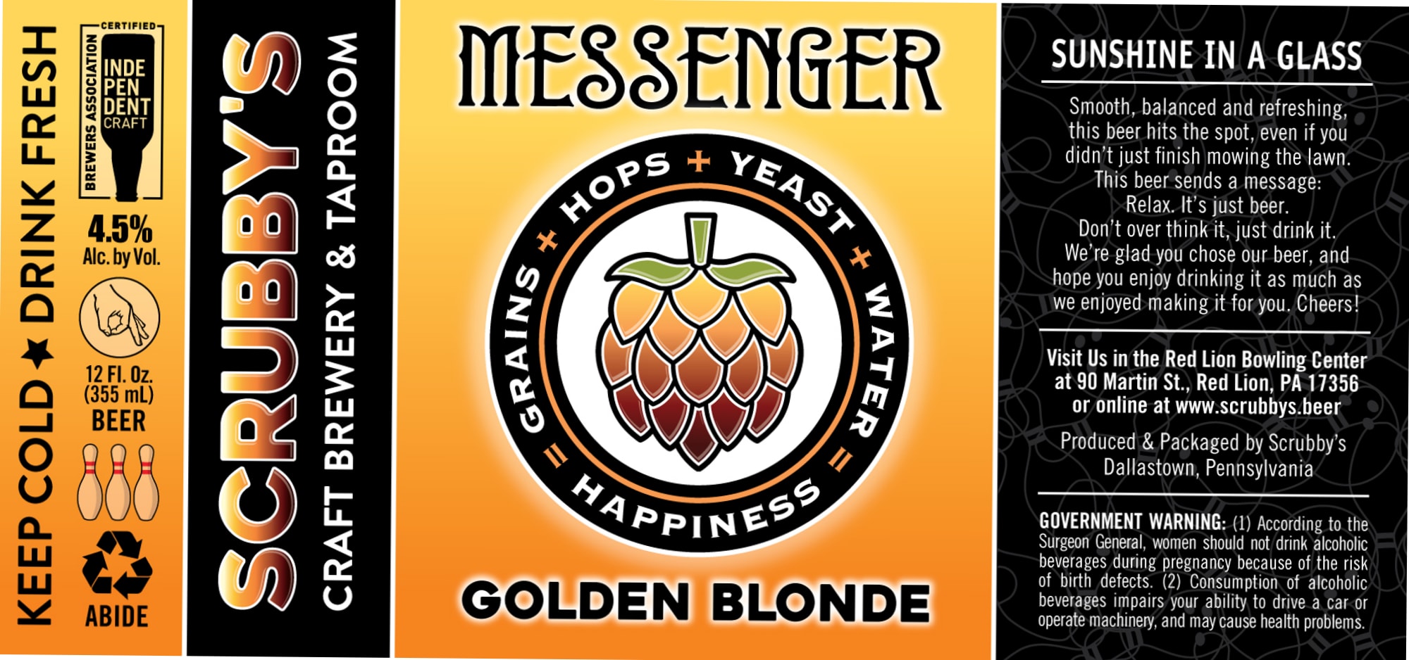 Messenger by Scrubby's Brewery - beer label