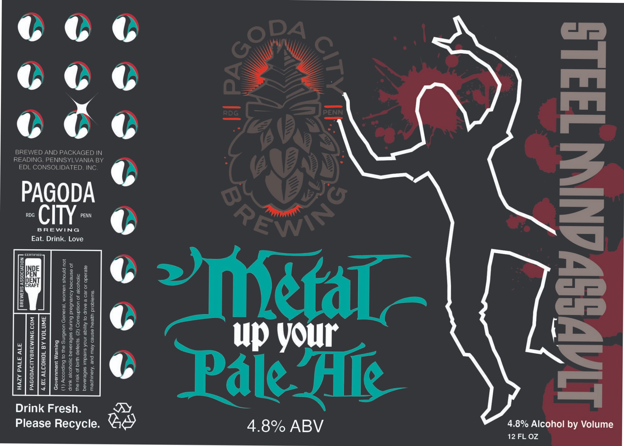 Metal Up Your Pale Ale by Pagoda City Brewing - beer label