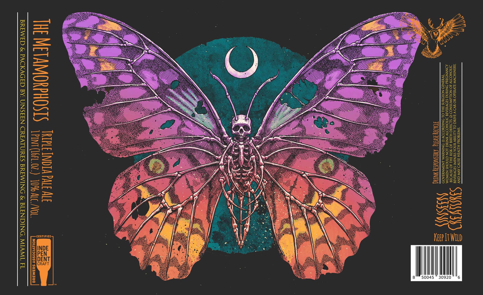 The Metamorphosis by Unseen Creatures Brewing - beer label