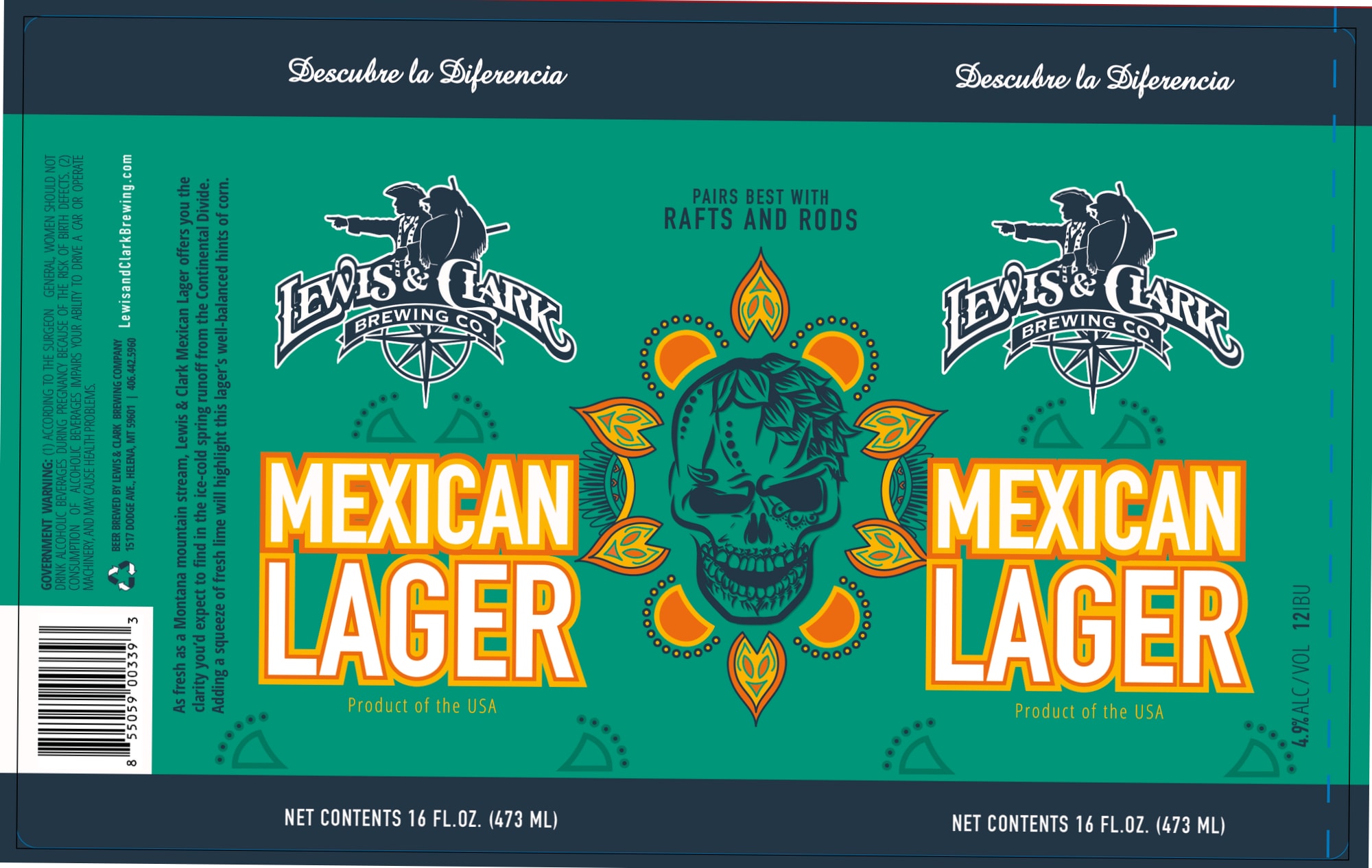 Mexican Lager by Lewis & Clark Brewing Co. - beer label