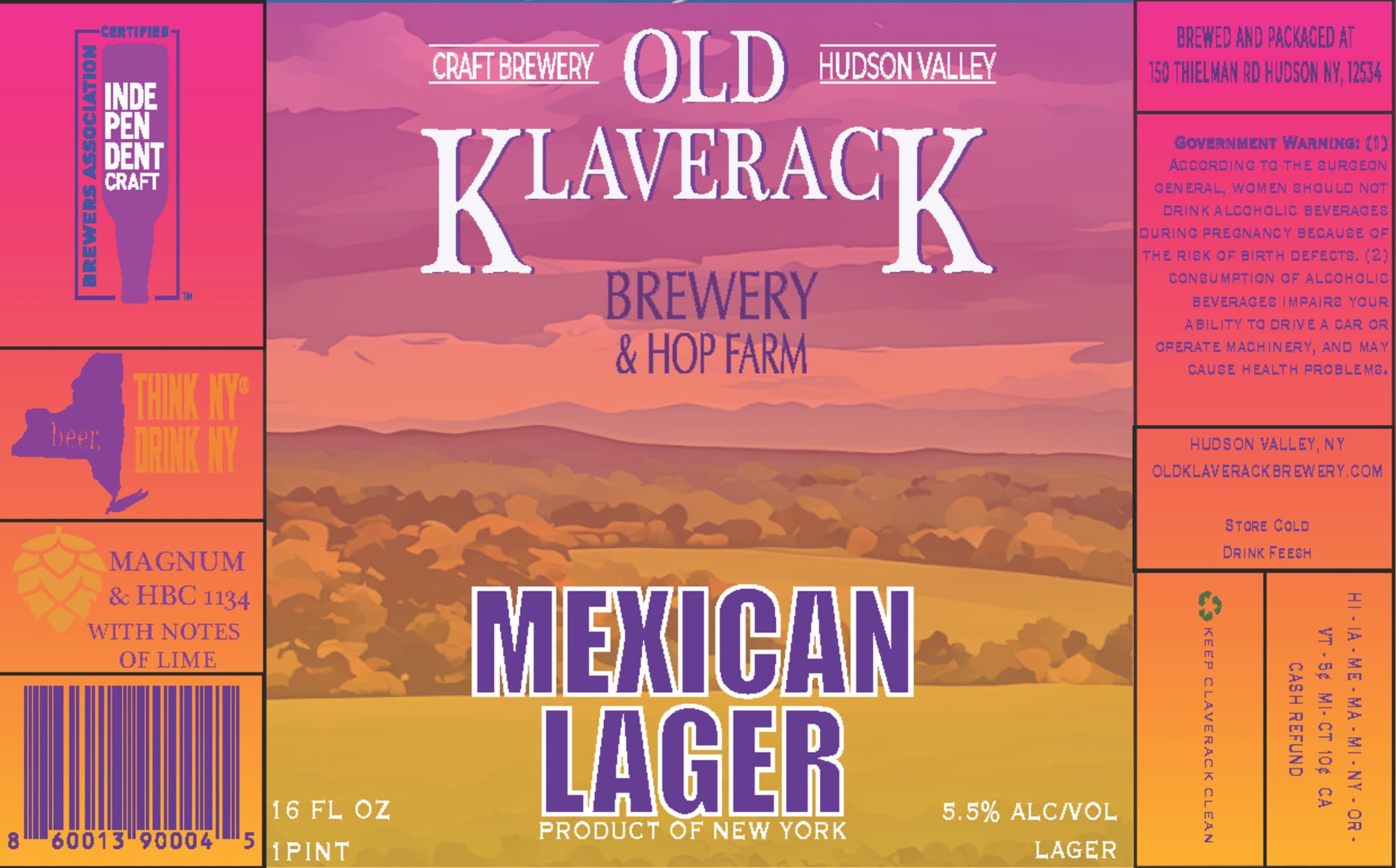 Mexican Lager by Old Klaverack Brewery & Hop Farm - beer label