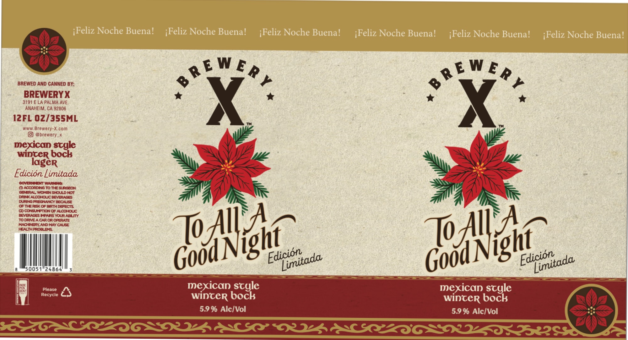 Mexican Style Winter Bock by Brewery X - beer label