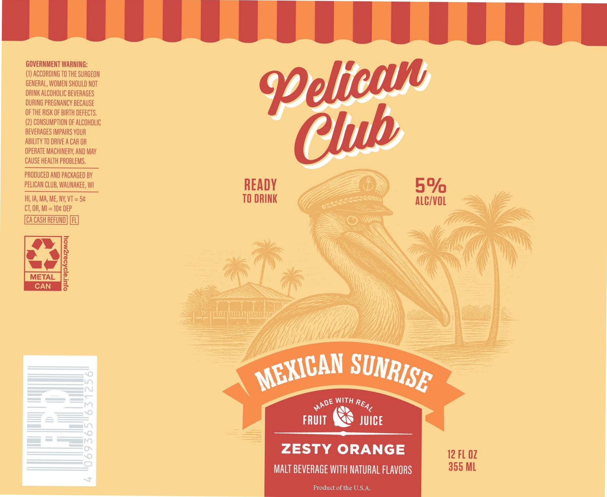 Mexican Sunrise by Pelican Club - beer label