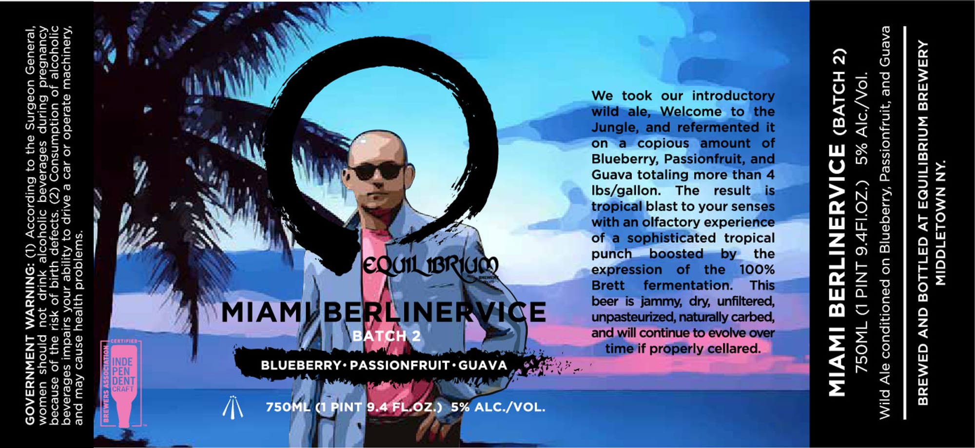 Miami Berlinerwise by Equilibrium Brewery - beer label