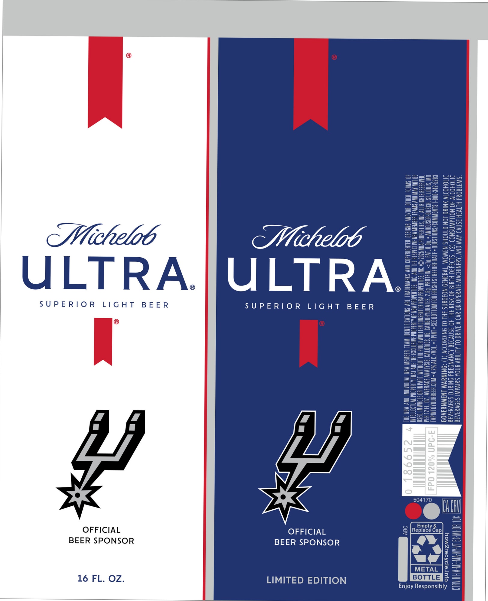 Michelob ULTRA by Anheuser-Busch - beer label