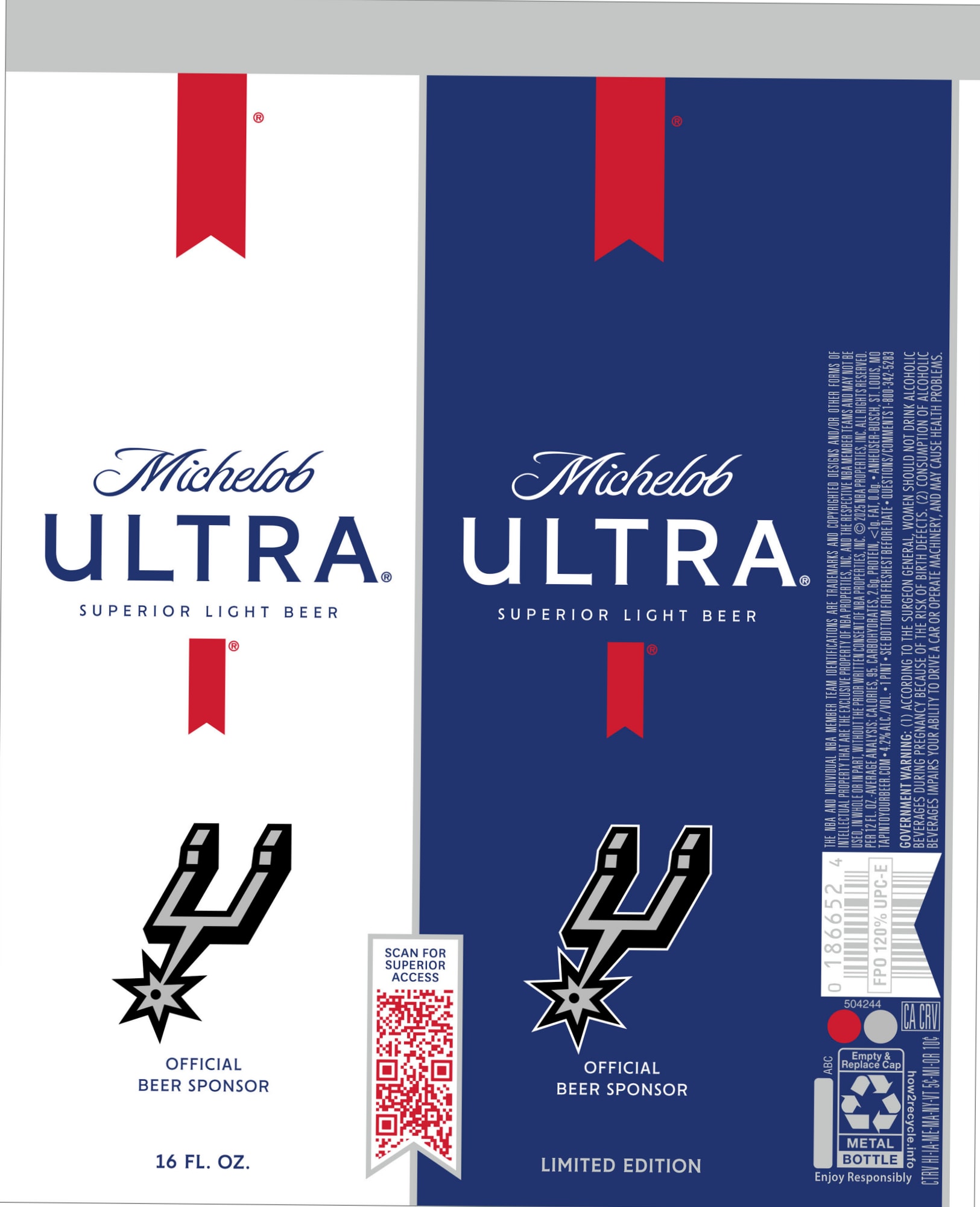 Michelob ULTRA by Anheuser-Busch - beer label