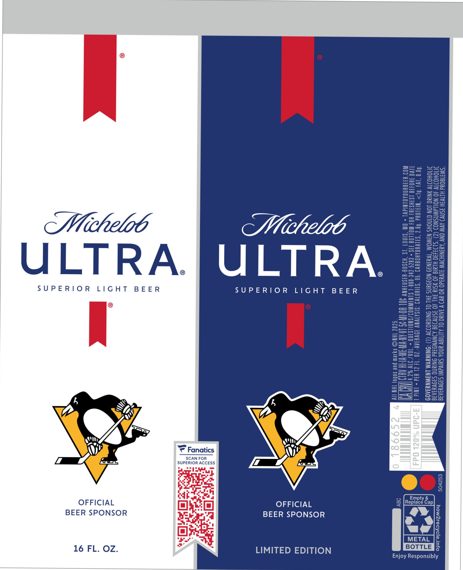Michelob ULTRA by Anheuser-Busch - beer label