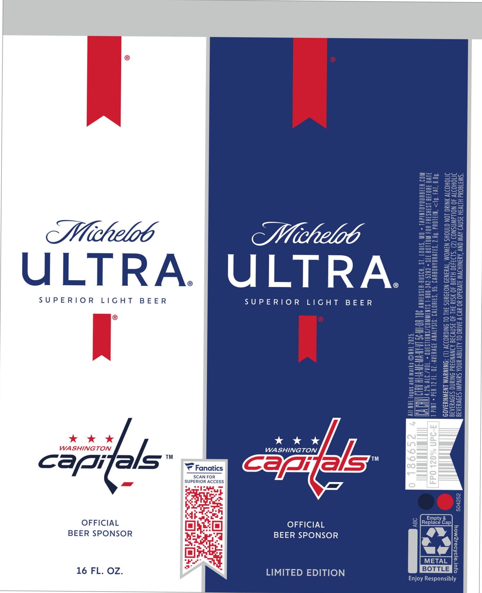 Michelob ULTRA Capitals Limited Edition by Anheuser-Busch - beer label