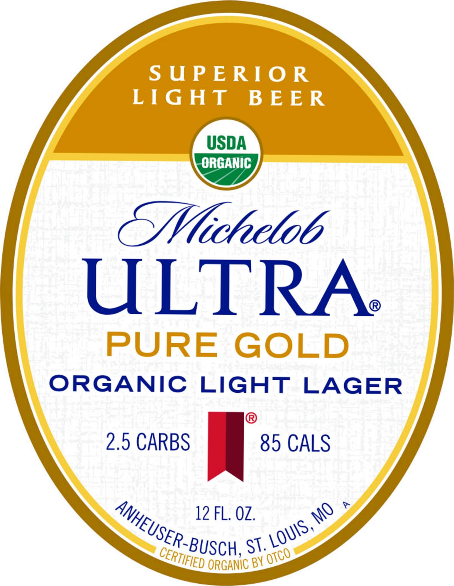 Michelob ULTRA Pure Gold by Anheuser-Busch - beer label