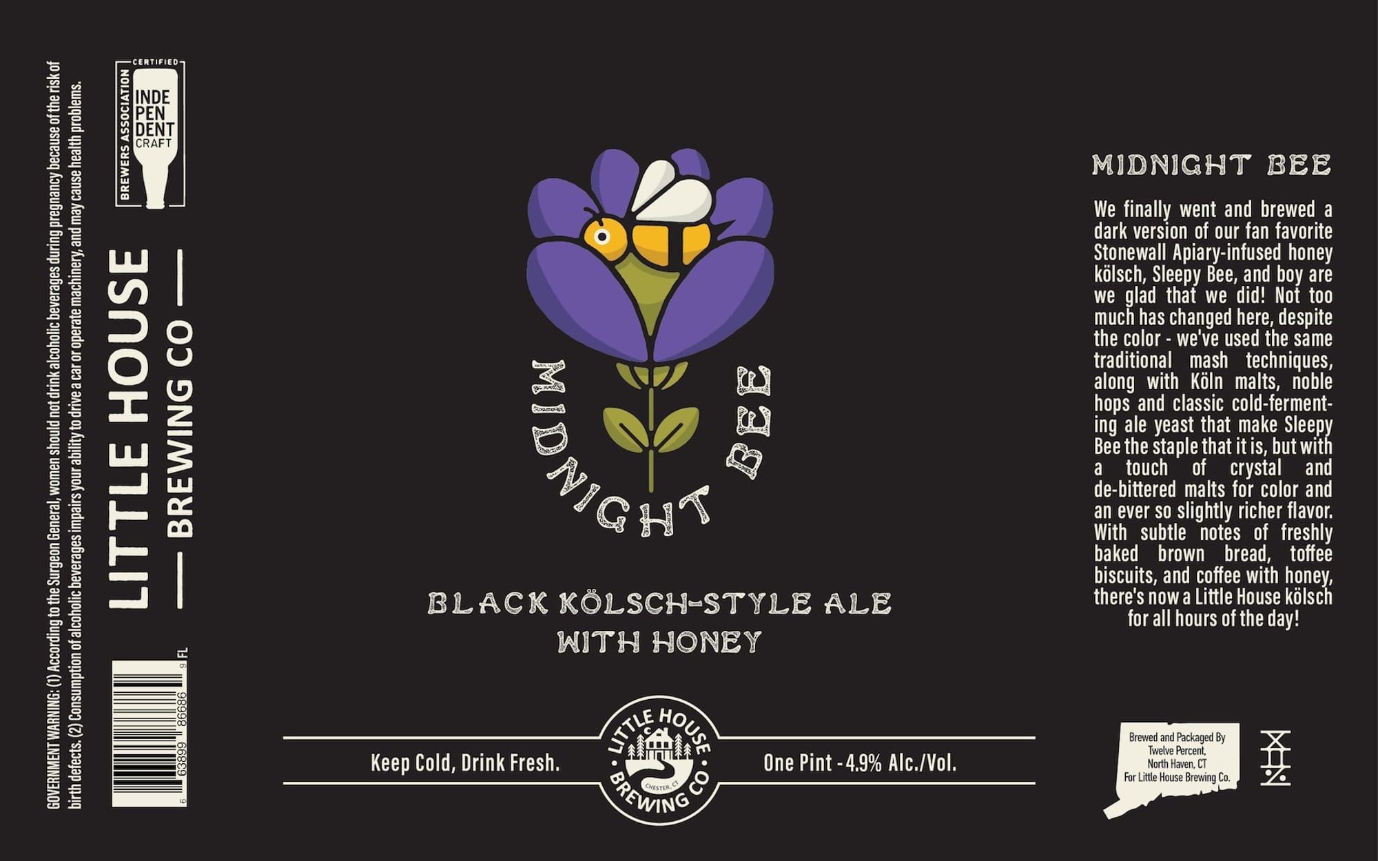 Midnight Bee by Little House Brewing Co. - beer label