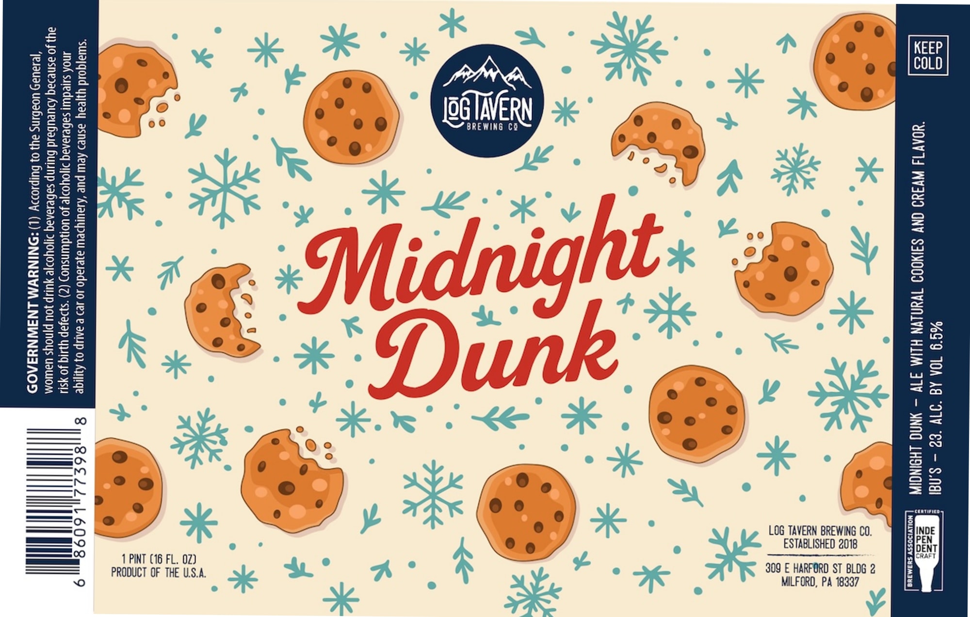 Midnight Dunk by Log Tavern Brewing Co. - beer label