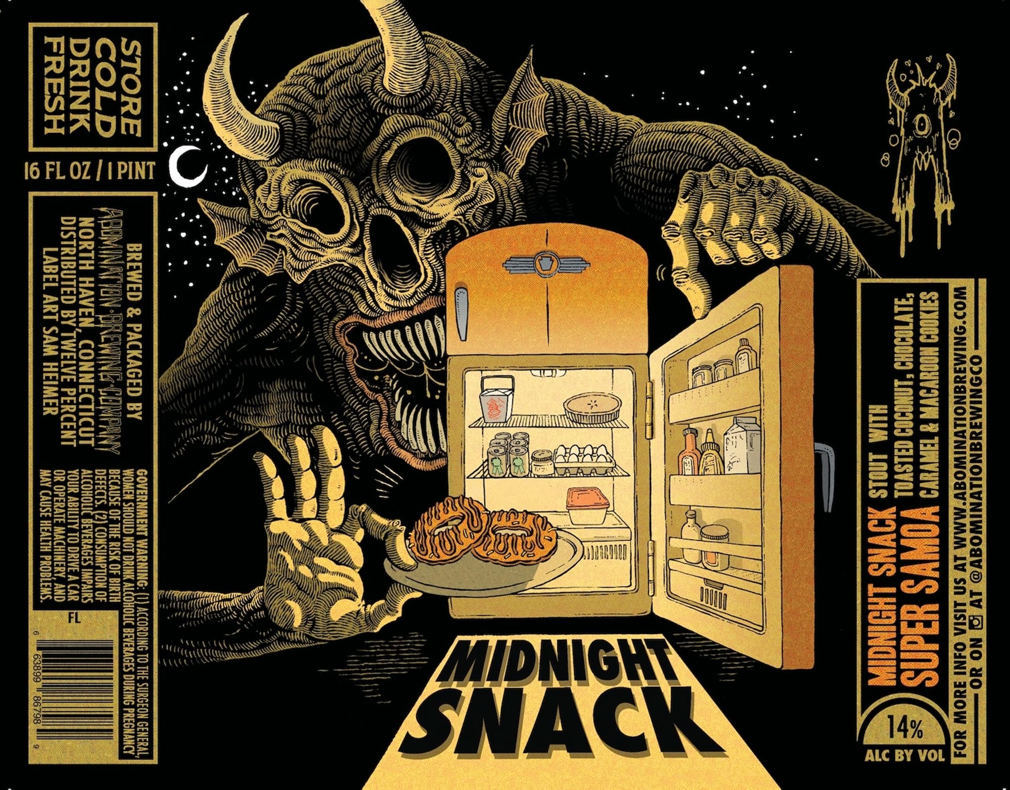 Midnight Snack by Abomination Brewing Company - beer label