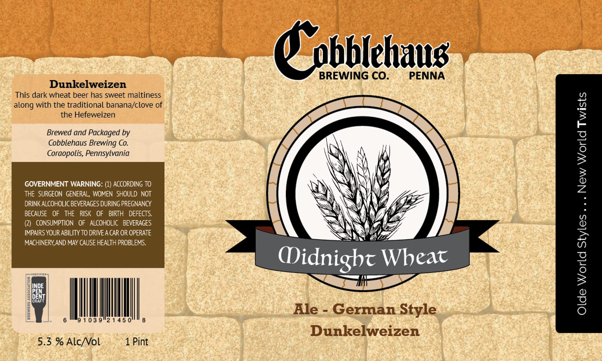 Midnight Wheat by Cobblehaus Brewing Co. - beer label